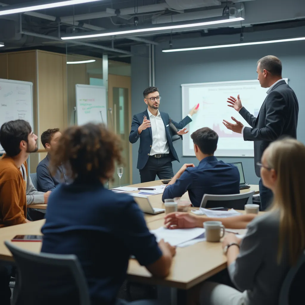 Taller de formación impartido por un consultor a un grupo